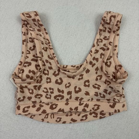 DKNY Women’s Leopard Print Bralette Top Small S Sleeveless Crop Lounge NWT - Picture 5 of 7